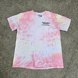 Vtg Y2k FOUR YEAR STRONG Mouth Full of Dirt Pop Punk Band Tie Dye T Shirt L